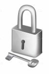 Metallic Padlock with Key